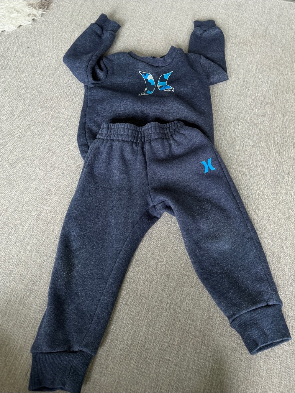 Hurley Kids Charcoal Heather Sweatpants with Blue Logo